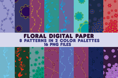 Floral Digital Papers Background PNG digital paper doodle floral floral background flower graphic design hand drawn illustration png