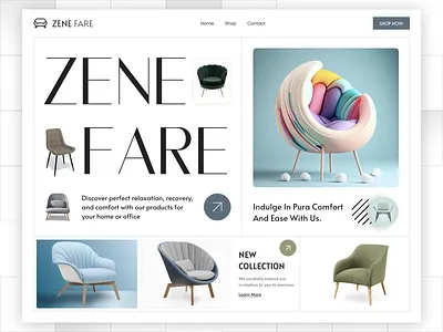 Furniture Landing Page Design chair design ecommerce furniture furniture web furniture website furnture landing page landing page minimal online store product product design property shop store table ui ui ux design ux web design