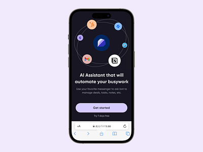 Hints Onboarding: A Balanced Approach to Quick Setup ai ai assistant case study connect exploration integration jitter messenger mobile onboarding productivity prototype ui ux zapier