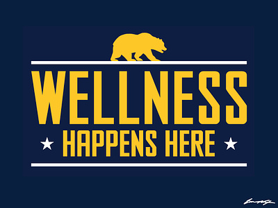 UC Berkeley | Wellness Happens Here Logo #2 bear berkeley cal california college logo typography uc berkeley wellness
