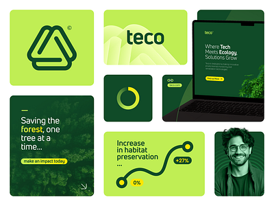 Teco Visual Identity & Logo brand identity branding green logo logo design logo identity logo modern logomark logos modern logo nature logo visual branding visual identity