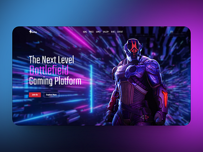 GxPlay - Gaming Hero Design. cyberpunk gaming gaming website gxplay header hero hero design ui ui design uiux