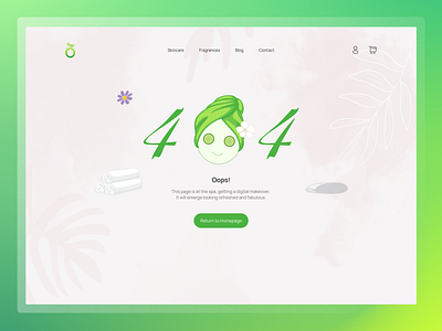 404 Error Page | Beauty and Lifestyle Product 404 beauty branding design error fashion lifestyle spa ui ux website