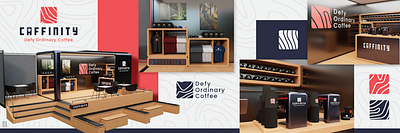 Caffinity 3d branding c4d coffee coffee shop design graphic design illustration logo logo design retail design retail experience storefront
