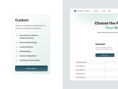 Pluspoint - Website Redesign card check design features gradient green landing page list plan price pricing saas subscribe subscription ui