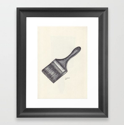 Ballpen Society 6 Brush ballpen brush brushes design drawing illustration sketch society6 society6 frame wallart