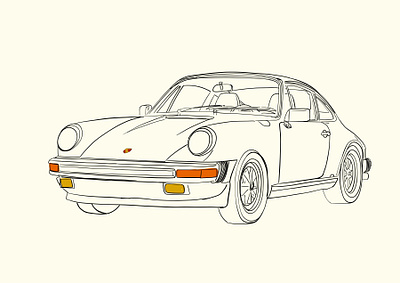 1989 Porsche 911 Carrera car illustration porsche