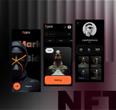 NFT App 💎 3d 3d art app artwork design landing page nft nft app nft art nft artwork nft marketplace product design ui ux website