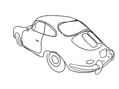 Porsche 356 Sketch car illustration porsche