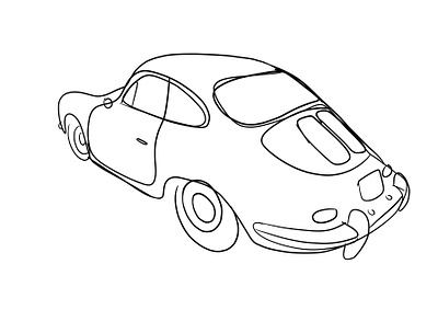 Porsche 356 Sketch car illustration porsche