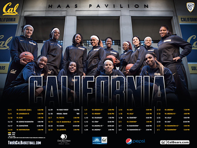 2013-14 Cal Women's Basketball Team Poster basketball berkeley cal california college poster schedule uc berkeley wnba womens basketball