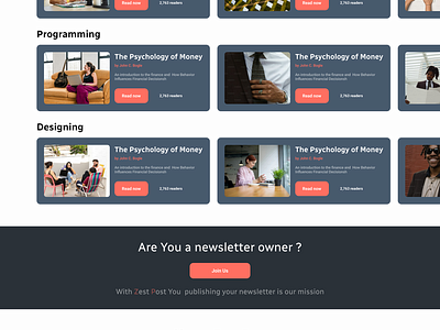 Home Page - Zest Post News letter Blog figma typography ui user centered design user experience user interface ux