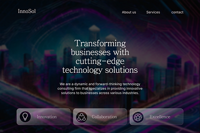 Innovation Solution Hero Section herosection tech ui webdesign webdev