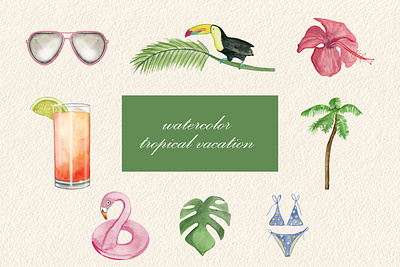 Watercolor Tropical Vacation