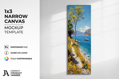 1x3 NARROW CANVAS MOCKUP TEMPLATE design