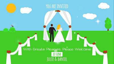 Wedding Invitation Video 2d animated explainer 2d character animation 2d explainer video video animation wedding invitation wedding video