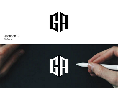 Letter GA Monogram Logo abstract apparel brand branding concept logo design elegant ga graphic design identity illustration letter ga lettering logo logomarca logomark mark monogram typography vector