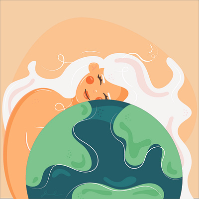 Mother Earth Illustration in Adobe Illustrator adobe generative recolor adobe recolor design graphic design illustration vector
