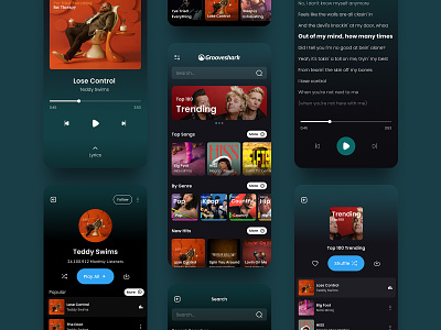 Grooveshark App Design Concepts app design design mobile app music music library rebrand songs ui