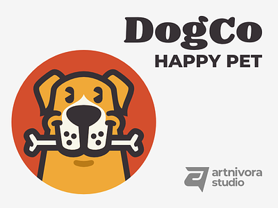 DOGCO HAPPY PET animal branding design dog dog logo illustration logo logos logotype modern pet logo vector