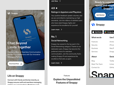 Snappy - Message App Landing Page (Responsive) chat chat app chatting chatting app clean community conversation design landing page responsive message app message responsive messager messages messaging responsive talk ui web web design website