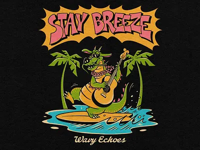 Stay Breeze badge design beach beach design branding character design graphic design hawaii illustration logo design mascot surf surf design tshirt tshirt design vintage design