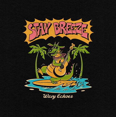 Stay Breeze badge design beach beach design branding character design graphic design hawaii illustration logo design mascot surf surf design tshirt tshirt design vintage design