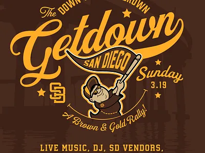 Down for the Brown Getdown Flyer graphic design illustration sdca