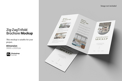 Zig-Zag Trifold Brochure Mockup print