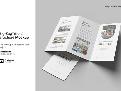 Zig-Zag Trifold Brochure Mockup print