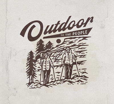 Outdoor to the People angonmangsa badge badges brand branding design fashion graphic design graphicdesign hand drawn hiking illustration logo mountain outdoor passion tshirt ui vintage winter
