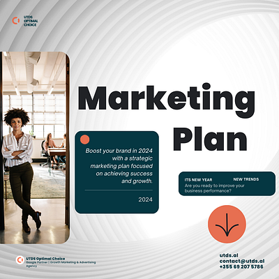 Marketing Plan 2024 (social media post) advertising branding content design graphic design illustration marketing social media post ui vector