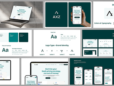 Brand Guideline and Identity - Mood Board for AXZ Project brand brand guideline brand identity branding colors design fonts graphic design guide guideline illustration logo mood moodboard product saas template typography ui visual identity