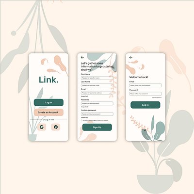 Login Screen for Link. branding design graphic design interactive link login sign up ui