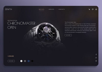 ZENITH WATCH STORE LANDING PAGE DESIGN graphic design ui