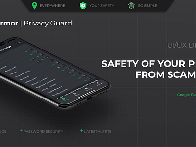 Armor - Privacy Guard App android app application dark ios mobile safe safety save security theme