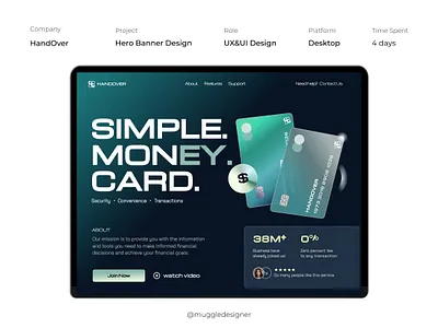 Finance Website "Hero Banner Design" graphic design ui
