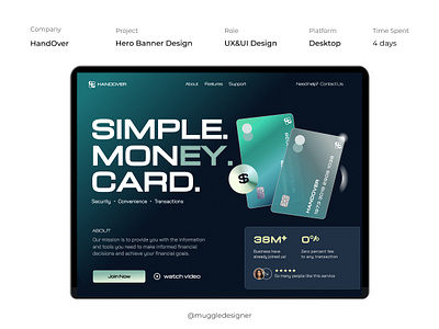 Finance Website "Hero Banner Design" graphic design ui