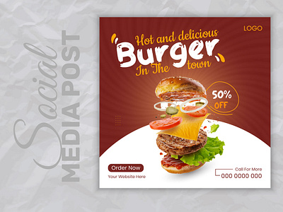 Modern Burger Social Media Post Design burger social media burger social media post burger social media post design design food banner food social media post graphic design media modern post social social media social media banner social media banner design social media post social media post design template