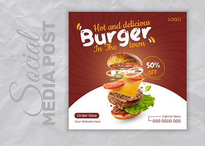 Modern Burger Social Media Post Design burger social media burger social media post burger social media post design design food banner food social media post graphic design media modern post social social media social media banner social media banner design social media post social media post design template