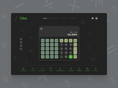 Web Calculator | Design branding calculator calculator design clean dailyui dailyuichallenge dark theme design illustration interface light theme logo minimal simple ui ui design user interface ux web web design