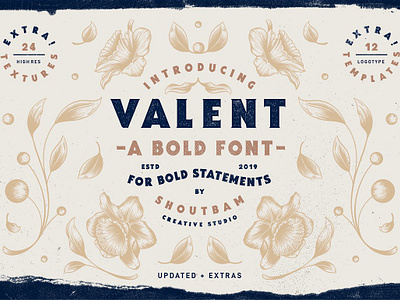 Valent Font (New Update) bam bold font display font font type headline illustrations logotype retro serif shoutbam textures typography valent font (new update) vintage