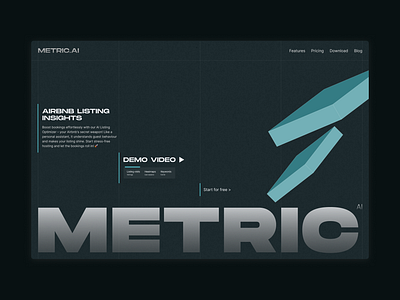 Metric AI - Atypical SAAS Website ai airbnb analytics artificial intelligence canvas daily ui hero hero section home home page insights landing page modern saas saas website saas website design ui ux web design website