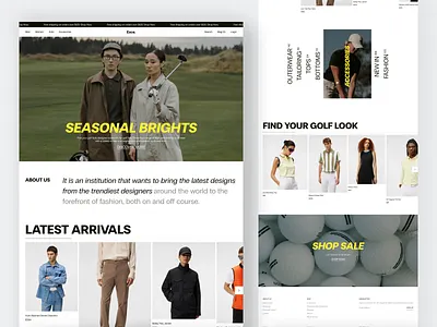 Exce. - Ecommerce Home Landing Page clean design ecommerce ecommerce landing page ecommerce website fashion home page online store popular product shop shopping simple store t shirt ui uiux web web design website