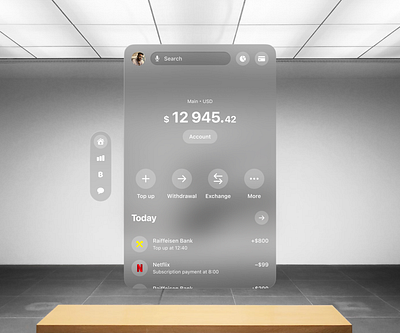 Financial app for apple vision 3d apple vision ar design fintech ios product product design ui ux