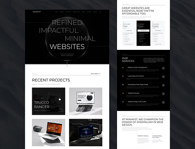 Modern and Minimal Website Design for Design Agency design landing page minimal minimalistic modern web design website