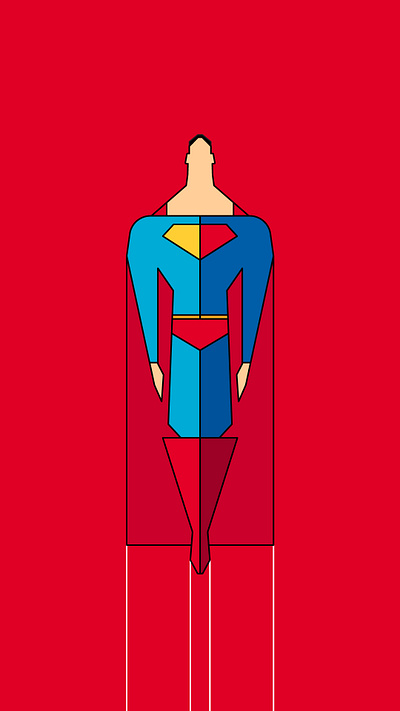 SuperHUman flat illustration flying superhero superman superpower