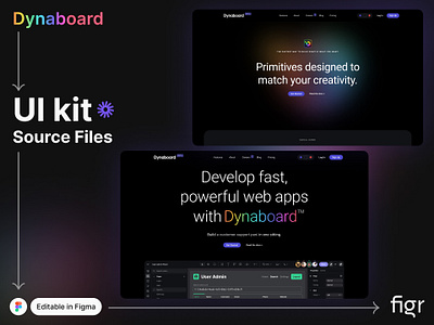 Make Dynaboard UI your own branding design dynaboard editable figma figma editable free kit landing page mockup model evaluation product template ui ui kit ui ux web app web design website website design