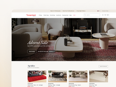Modern Online Store Design clean ecommerce modern design serif font shopify ui design web design web store