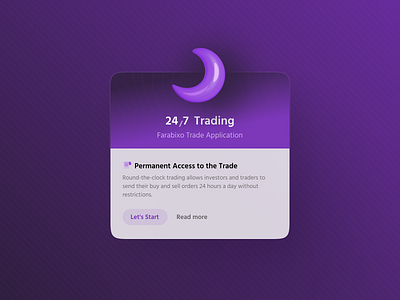 24/7 Trading app ui branding brokerage card design financial fintech illustration investing moon product product design promotion stock trading application ui user experience user interface ux uxdesign